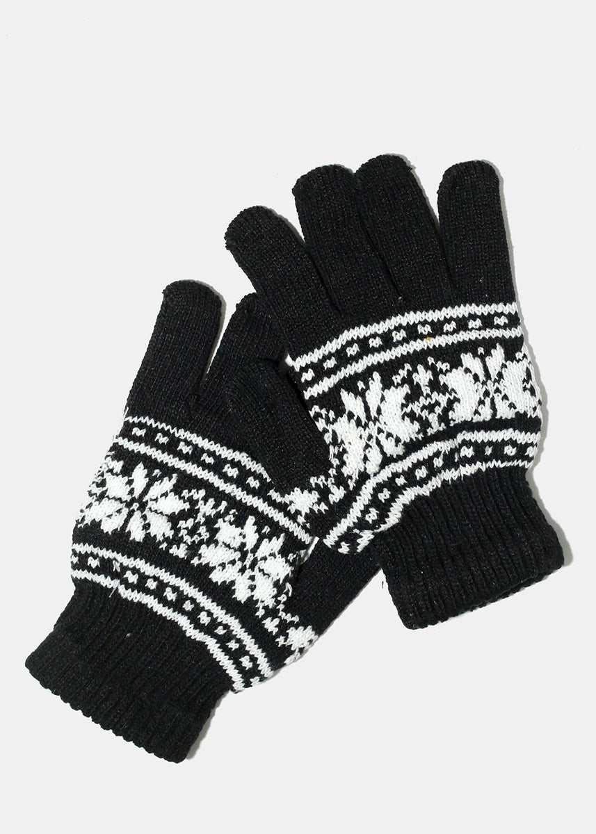 Winter Gloves A Knit Black Shop Miss –