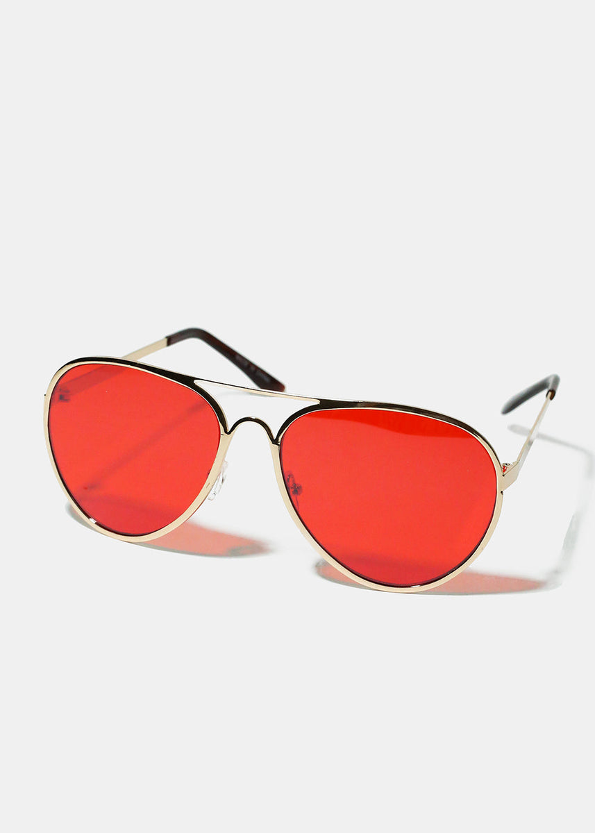 Colorful Lens Aviator Sunglasses Red Shop Miss A