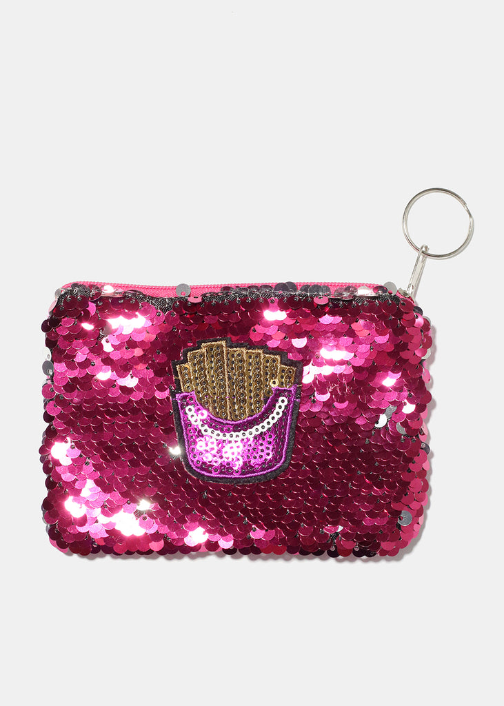 Sequin Coin Pouch Pink ACCESSORIES - Shop Miss A