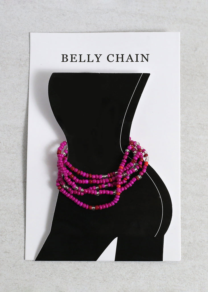 Beaded Waist Chain Pink ACCESSORIES - Shop Miss A