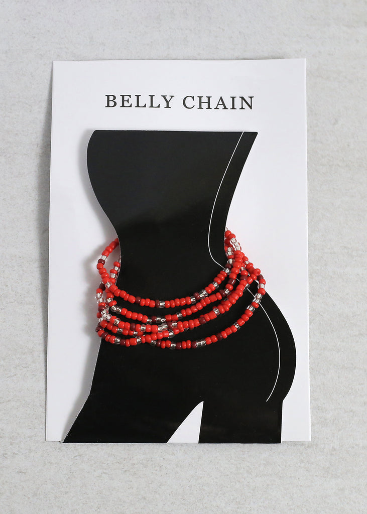 Beaded Waist Chain Red ACCESSORIES - Shop Miss A