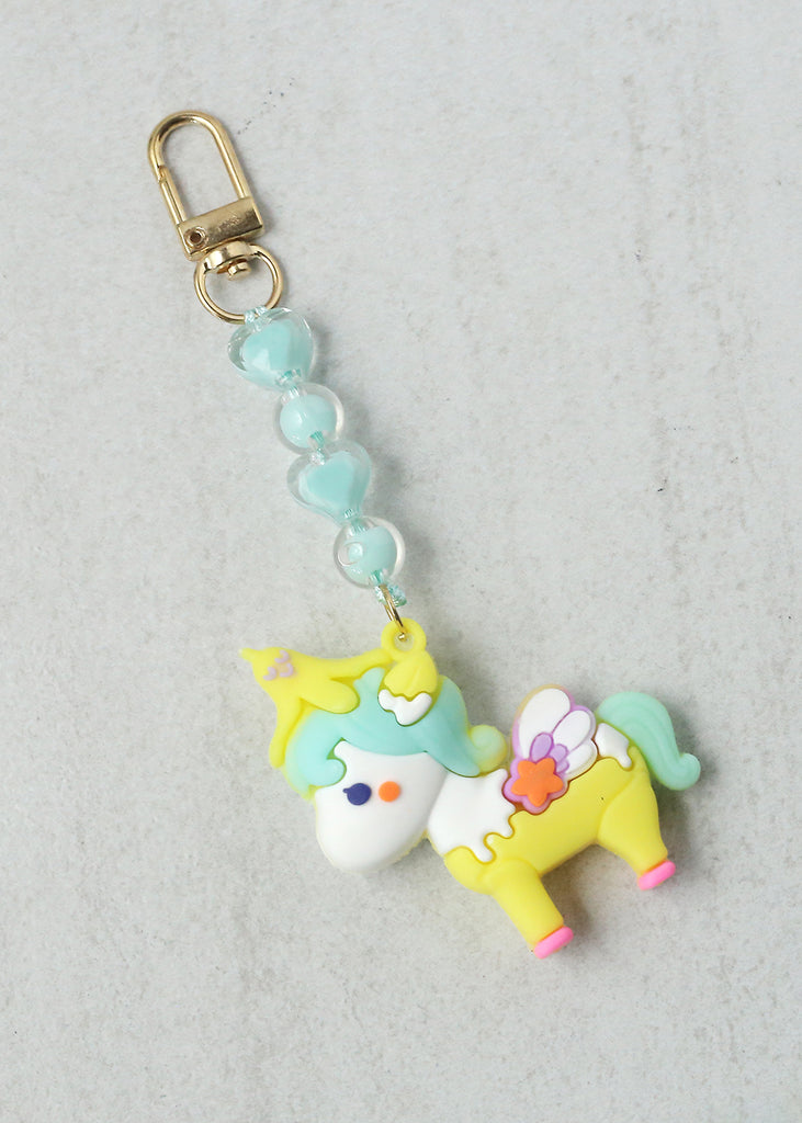 Cute Unicorn Keychain Yellow ACCESSORIES - Shop Miss A