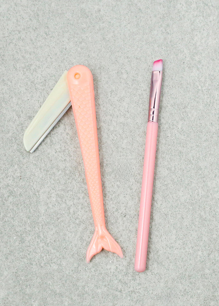 Eyebrow Razor + Brush Set Pink COSMETICS - Shop Miss A