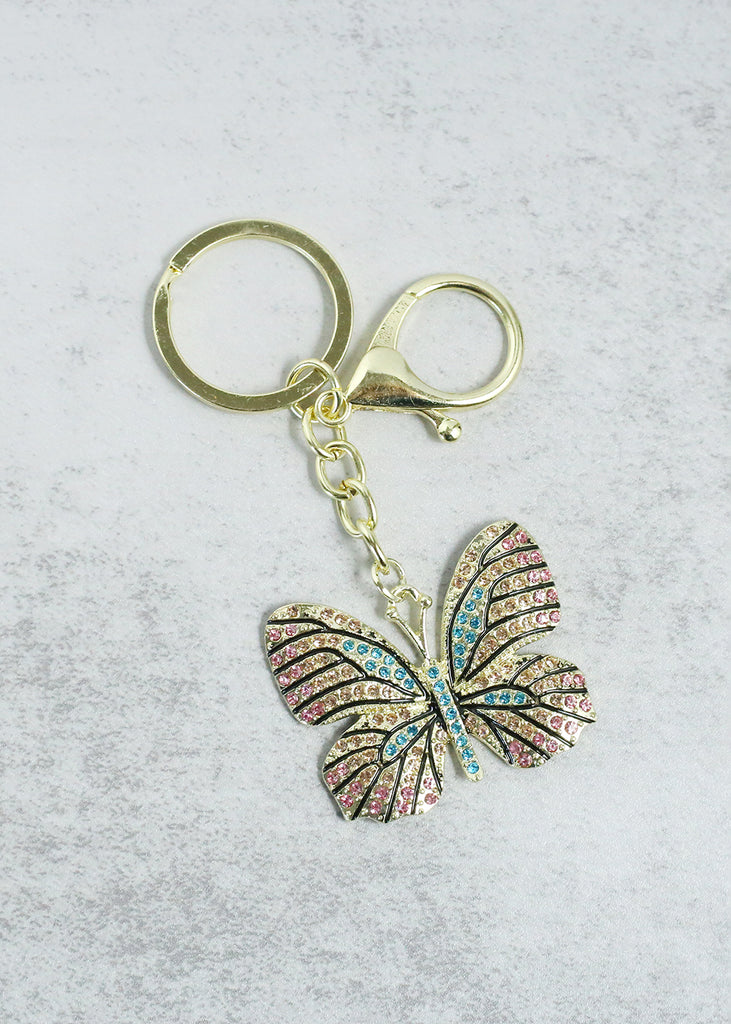 Cute Butterfly Keychain Gold/Teal ACCESSORIES - Shop Miss A