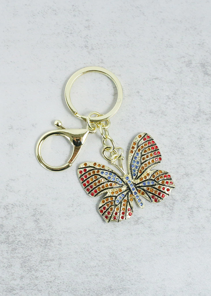 Cute Butterfly Keychain Gold/Blue ACCESSORIES - Shop Miss A