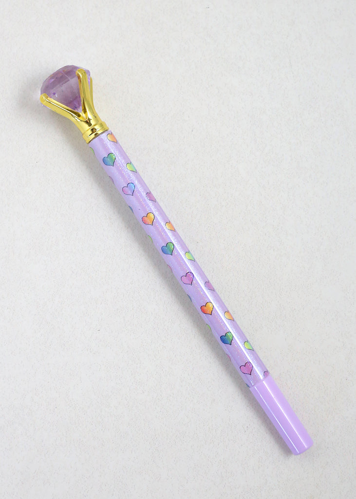 Heart & Diamond Top Pen Purple ACCESSORIES - Shop Miss A