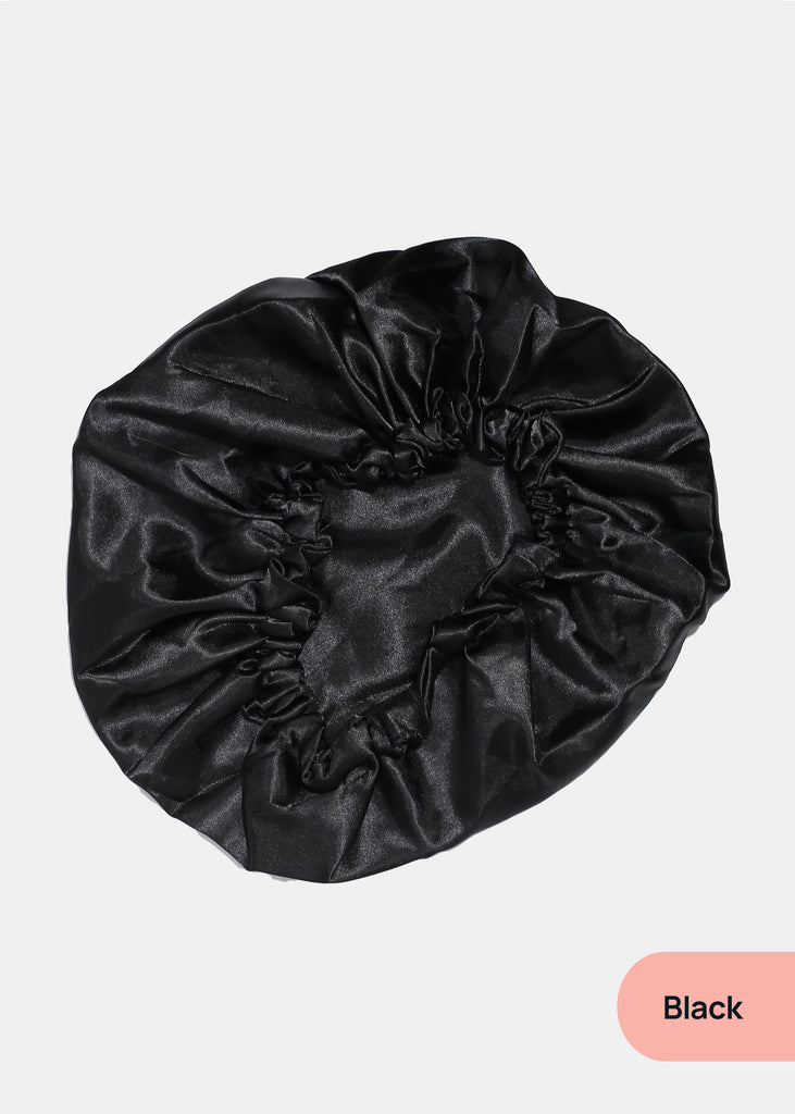 AOA Satin Hair Bonnet Black HAIR - Shop Miss A