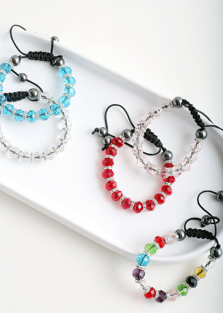 dainty silk cord adjustable beaded bracelet (wood bead + quartz) –  TheAdoptShoppe
