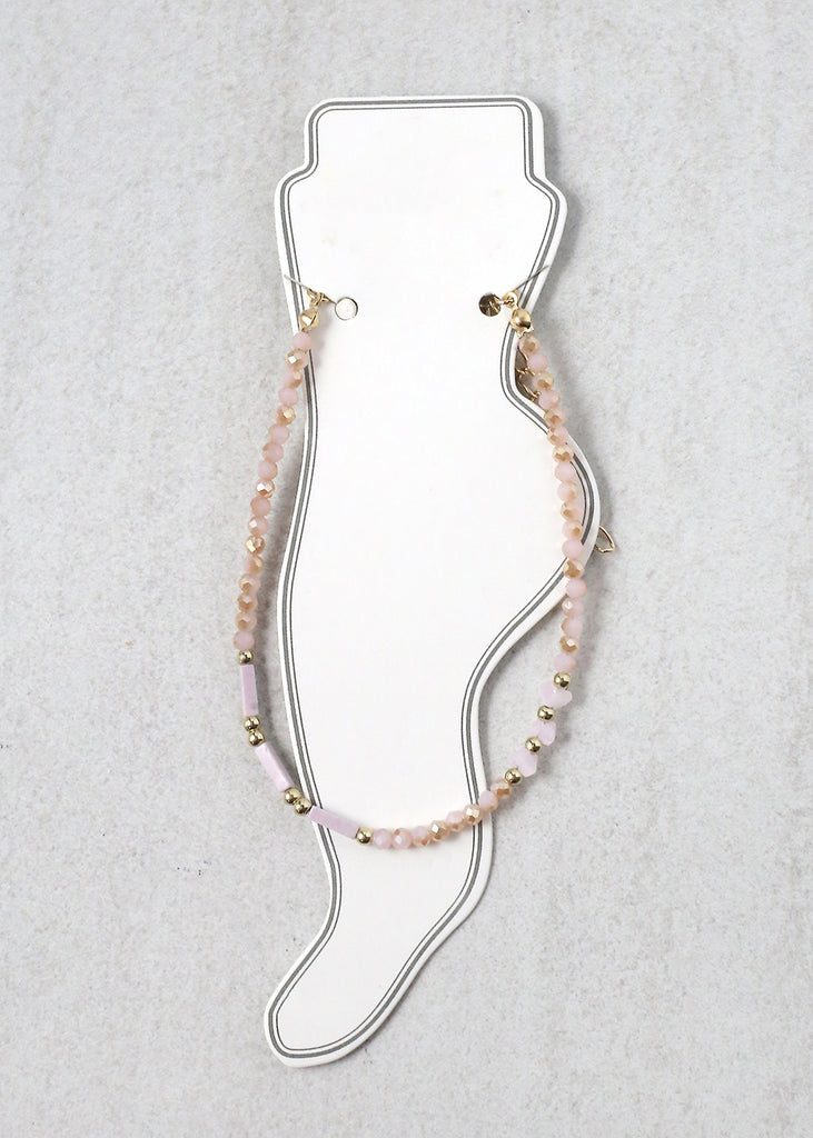 Beaded Anklet Pink JEWELRY - Shop Miss A