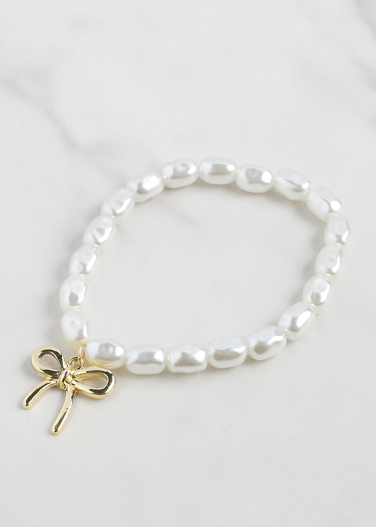 Seed Pearl with Bow Bracelet  JEWELRY - Shop Miss A