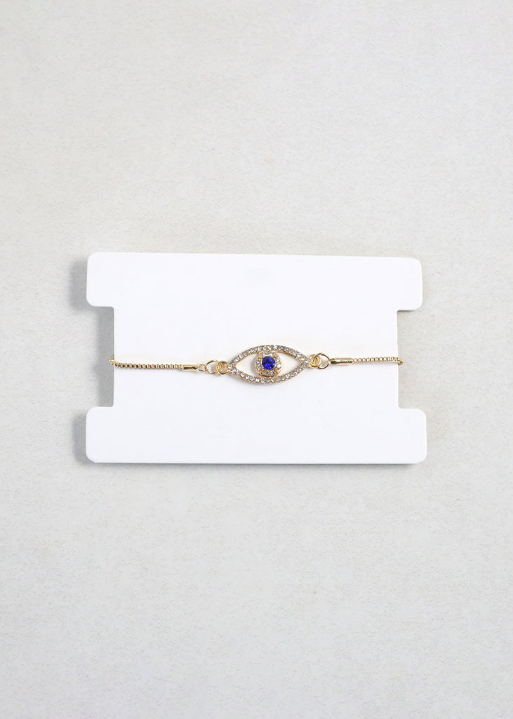 Elegant Gold Evil Eye Bracelet Blue JEWELRY - Shop Miss A