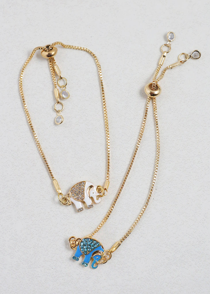 Gold Elephant Charm Bracelet JEWELRY - Shop Miss A