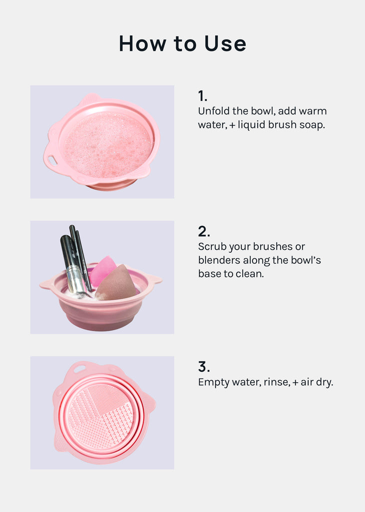 AOA Foldable Silicone Brush Cleaning Bowl  COSMETICS - Shop Miss A