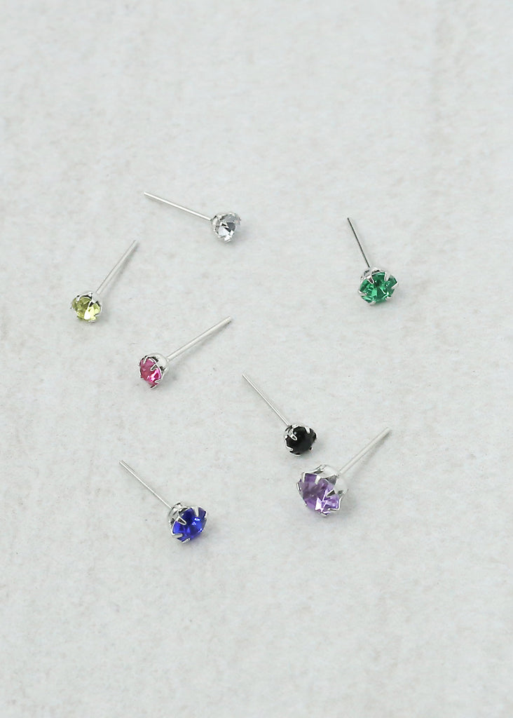 Multicolored Rhinestone Stud Earrings  JEWELRY - Shop Miss A