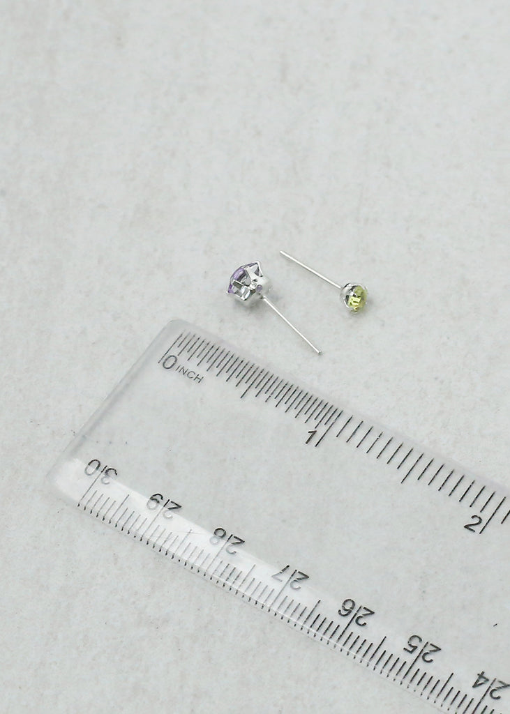 Multicolored Rhinestone Stud Earrings  JEWELRY - Shop Miss A