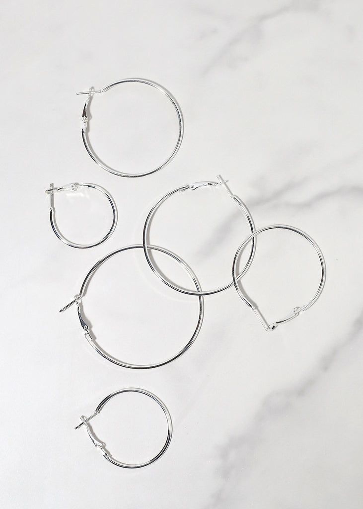 6-Pair Silver Hoop Earring Set  JEWELRY - Shop Miss A