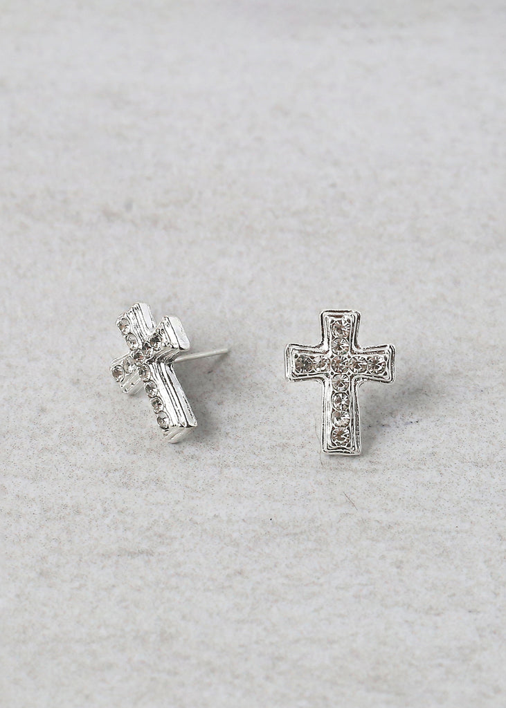 Rhinestone Cross Studs  JEWELRY - Shop Miss A