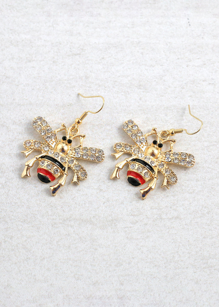 Dazzling Bee Earrings Gold JEWELRY - Shop Miss A