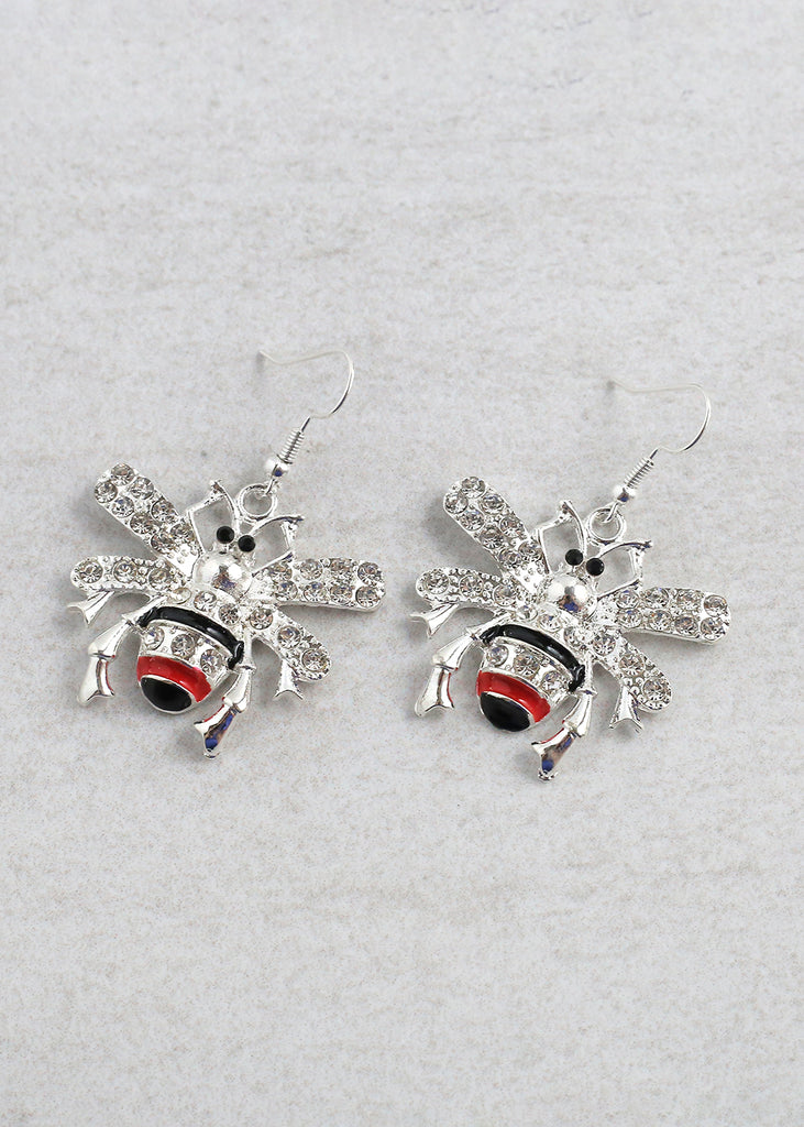 Dazzling Bee Earrings Silver JEWELRY - Shop Miss A