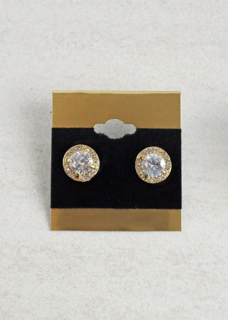 Dazzling Round Earrings Gold JEWELRY - Shop Miss A