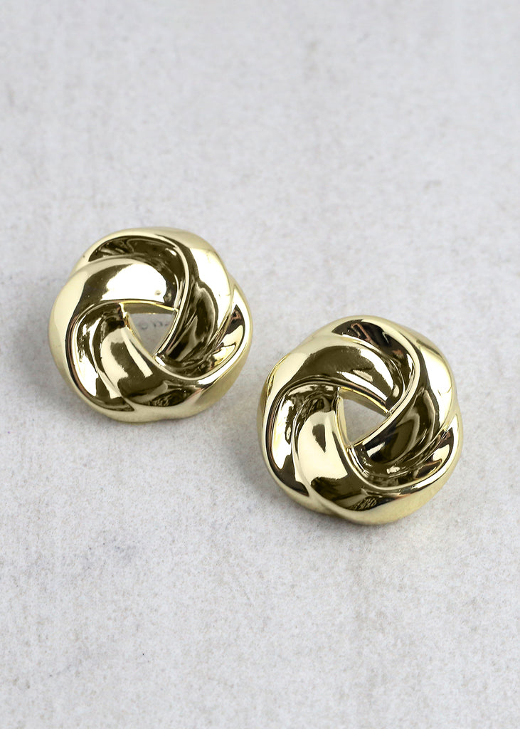 Braided Knot Earrings Gold JEWELRY - Shop Miss A