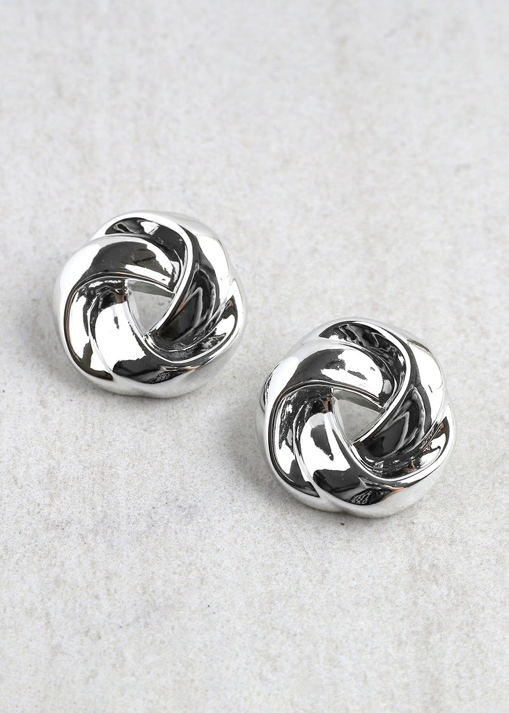 Braided Knot Earrings Silver JEWELRY - Shop Miss A