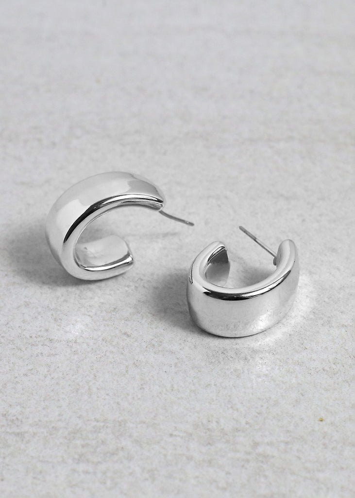 Mini Huggie Hoop Earrings Silver JEWELRY - Shop Miss A