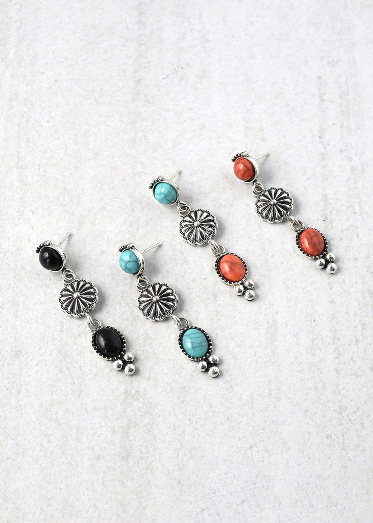 Dangling Drop Earrings - Gemstones  JEWELRY - Shop Miss A