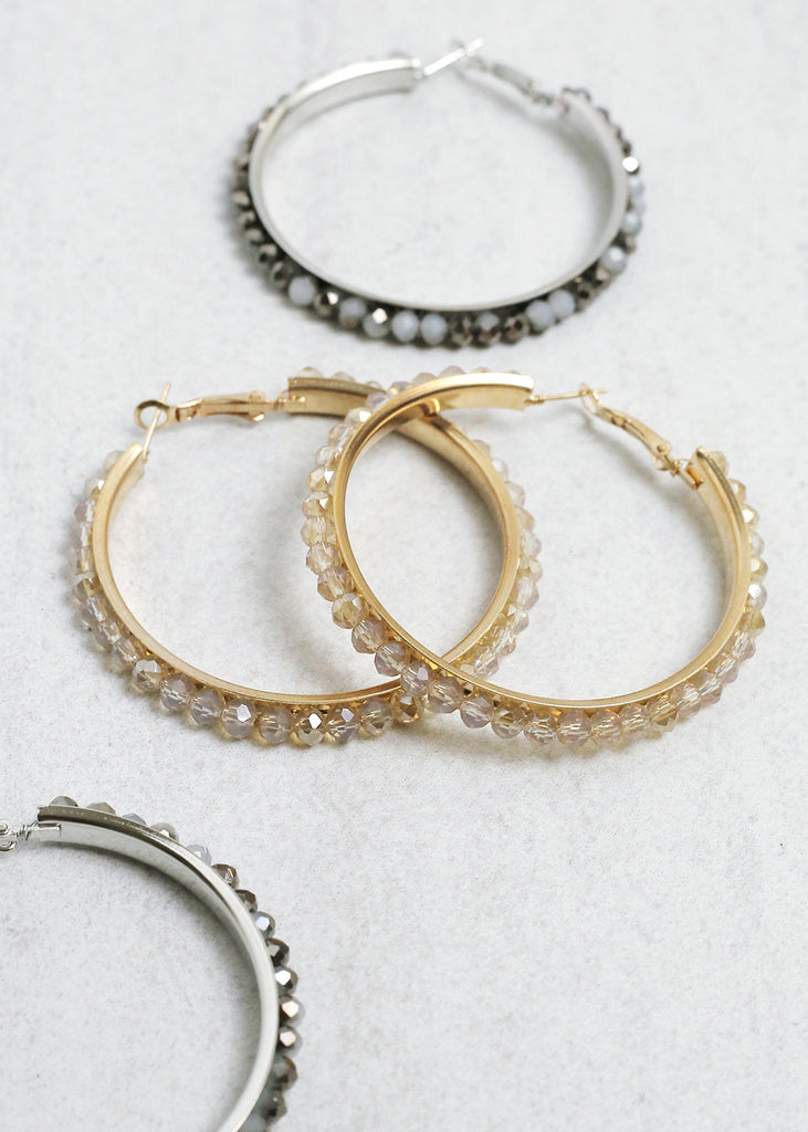 Boho Crystal Bead Hoops  JEWELRY - Shop Miss A