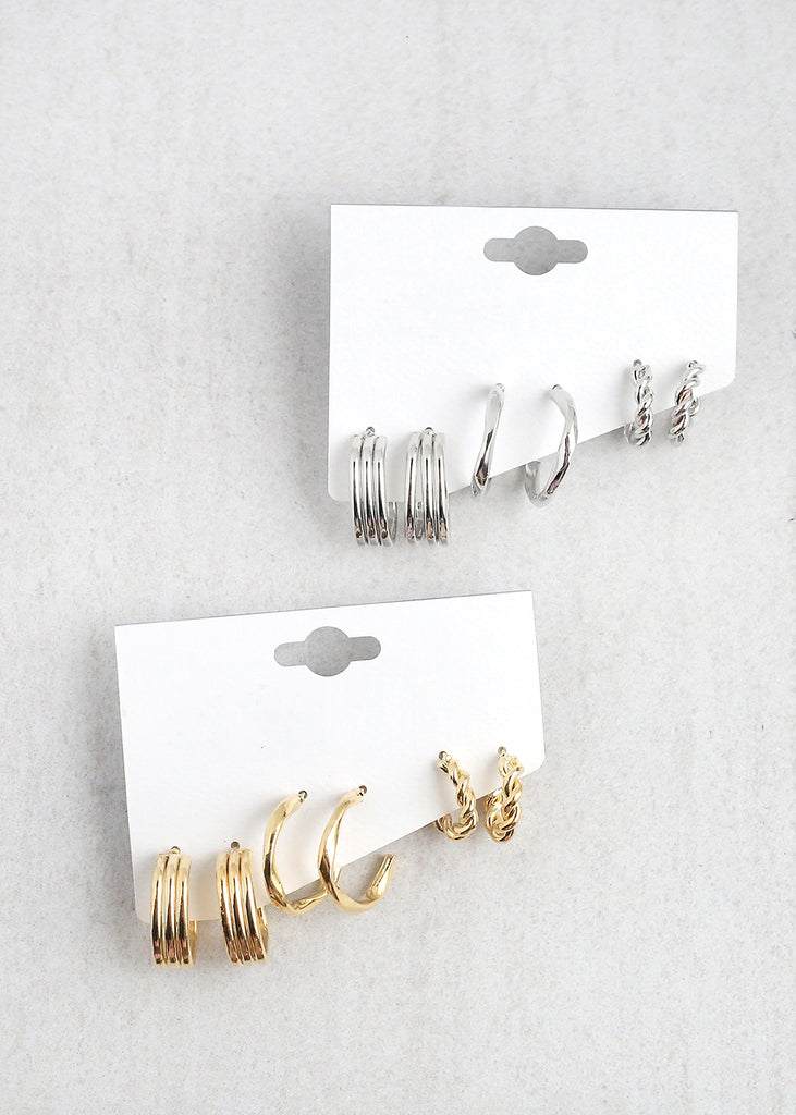 3-Pair Small Hoop Earrings  JEWELRY - Shop Miss A