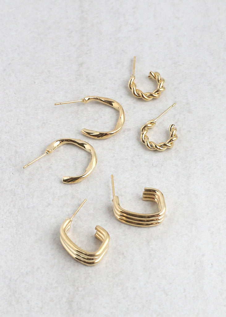 3-Pair Small Hoop Earrings  JEWELRY - Shop Miss A