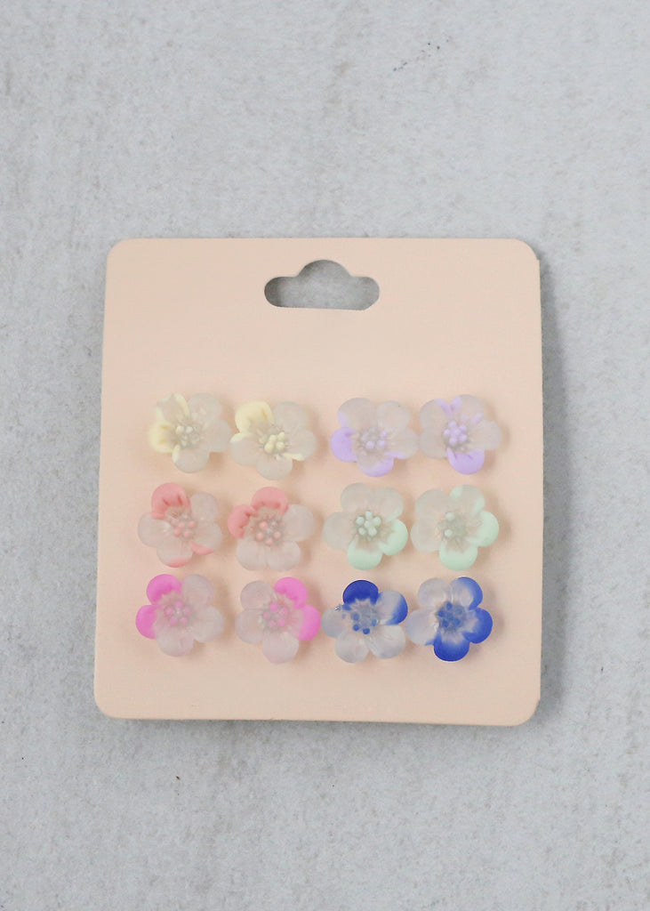 Glow in the Dark Earrings - 6 Pair Hibiscus Style #1 JEWELRY - Shop Miss A