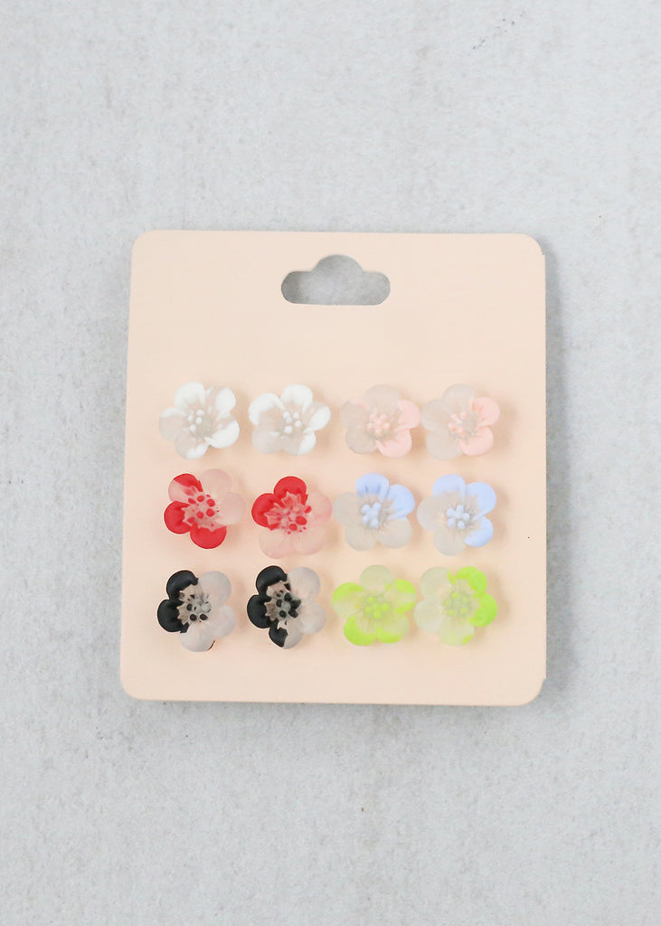 Glow in the Dark Earrings - 6 Pair Hibiscus Style #2 JEWELRY - Shop Miss A