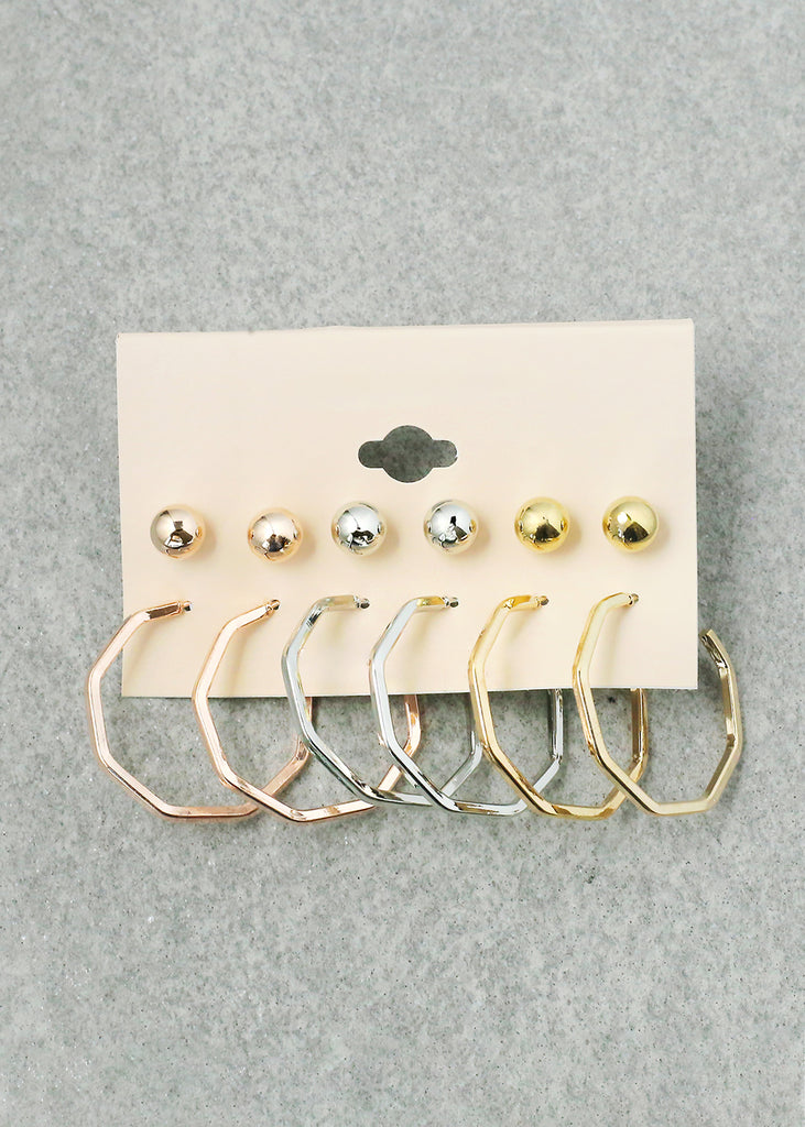 6-PC Octagon Hoop Earring Set  JEWELRY - Shop Miss A