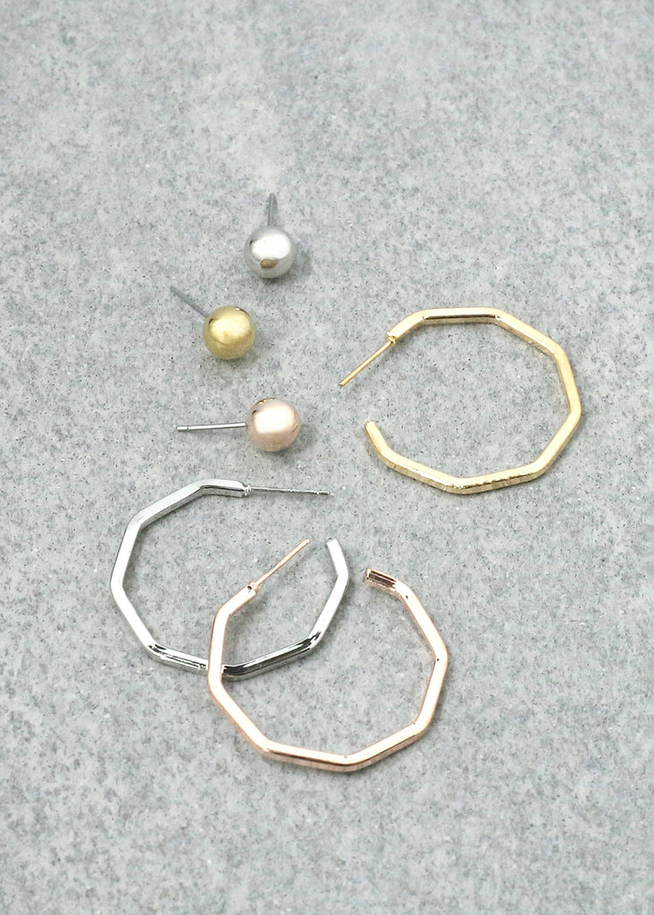 6-PC Octagon Hoop Earring Set  JEWELRY - Shop Miss A