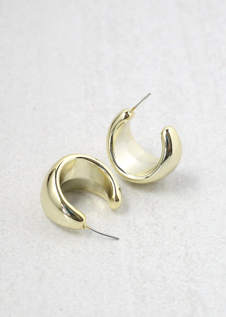 Thick Open Hoop Stud Gold JEWELRY - Shop Miss A