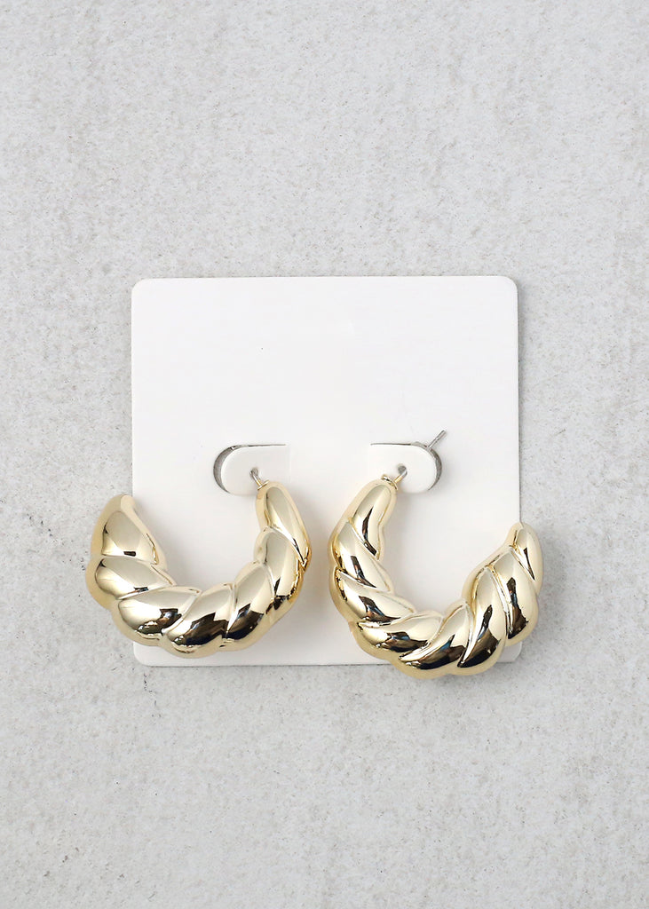 Thick Twisted Hoop Earring Gold JEWELRY - Shop Miss A