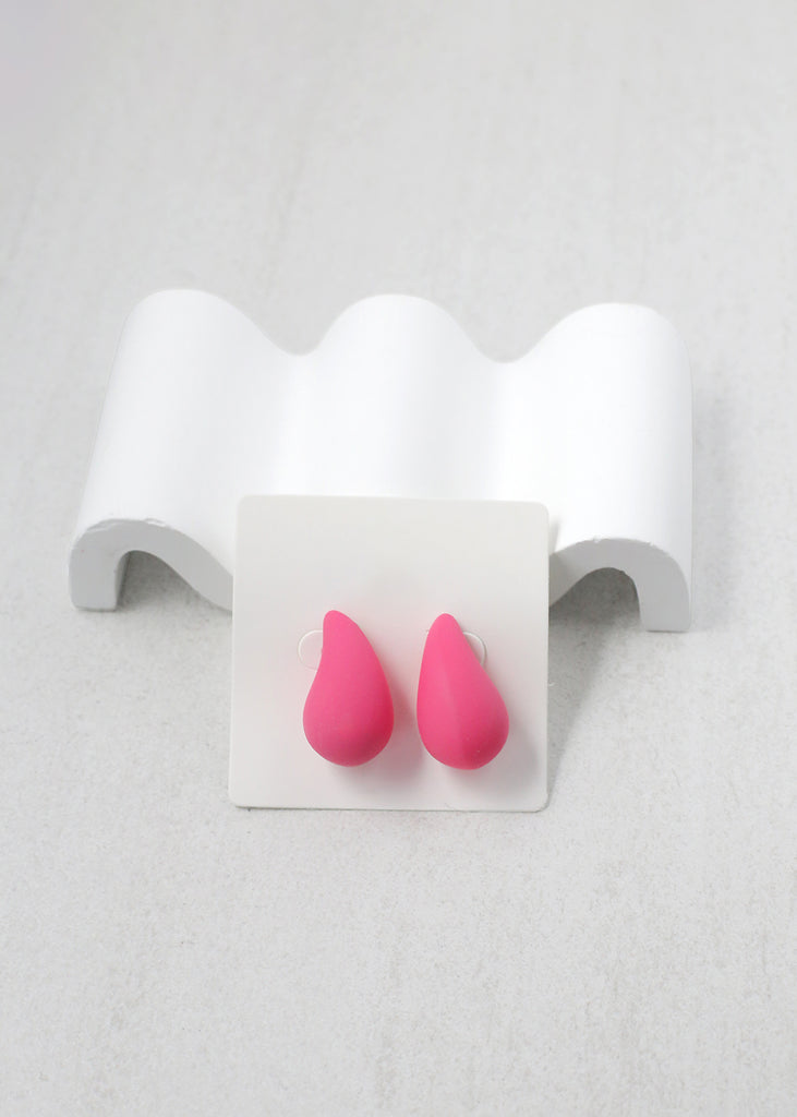 Colorful Teardrop Earring Pink JEWELRY - Shop Miss A