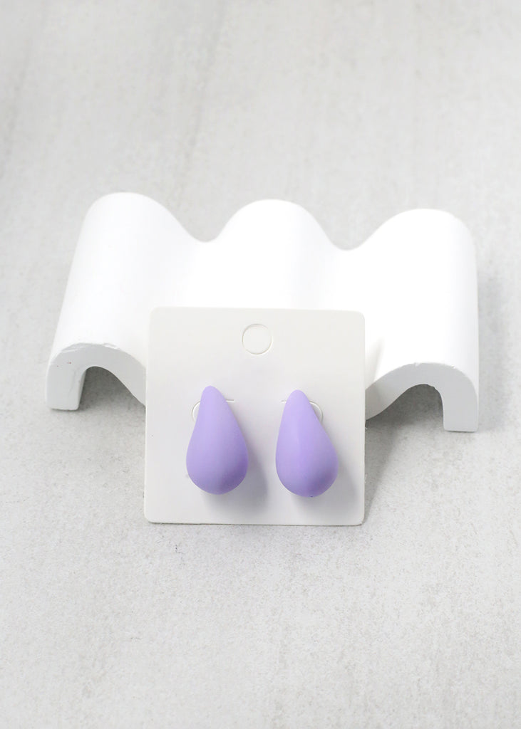 Colorful Teardrop Earring Purple JEWELRY - Shop Miss A