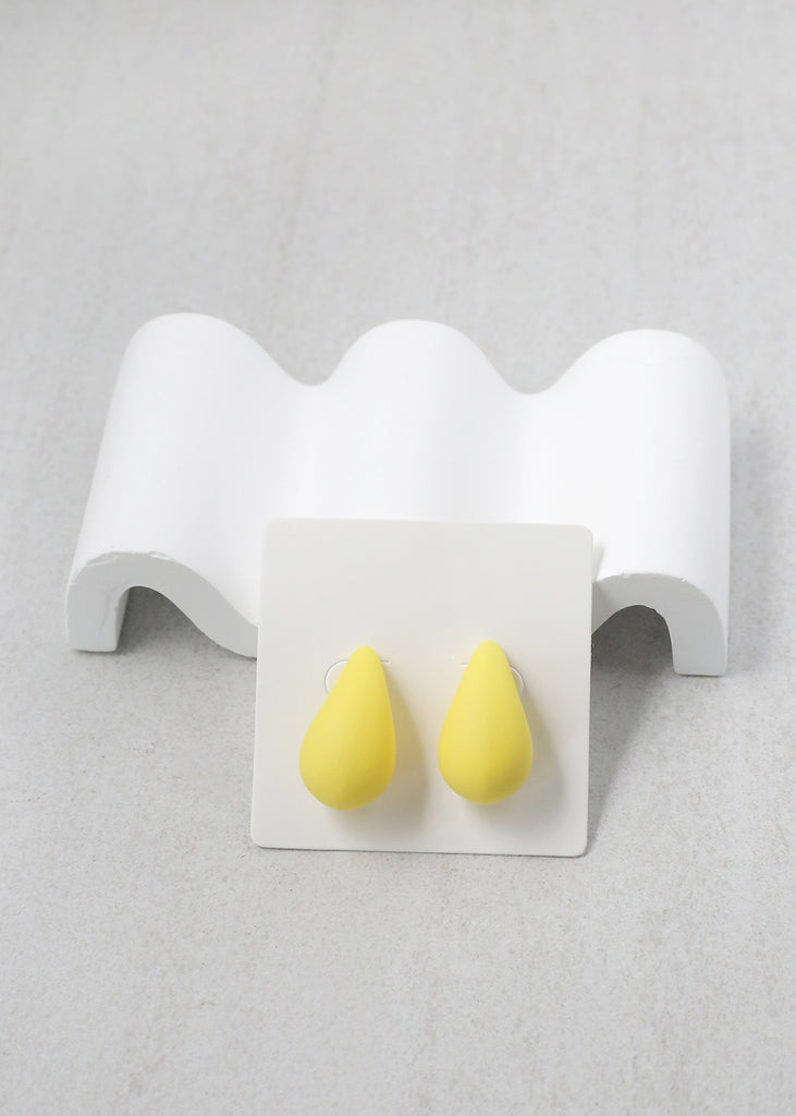 Colorful Teardrop Earring Yellow JEWELRY - Shop Miss A