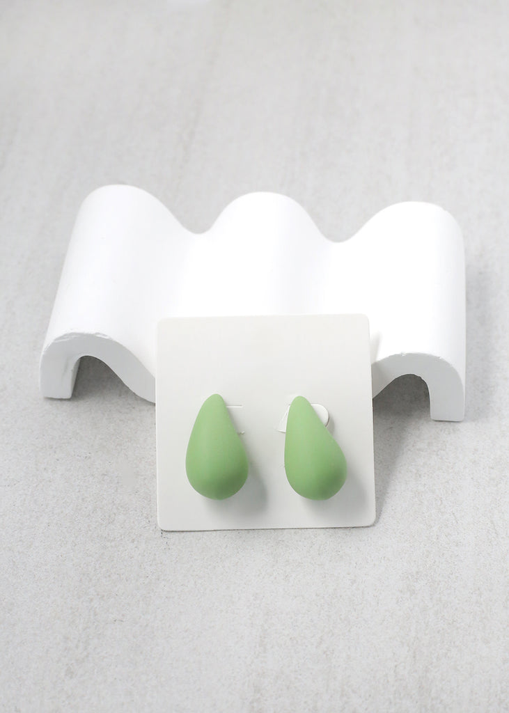 Colorful Teardrop Earring Green JEWELRY - Shop Miss A