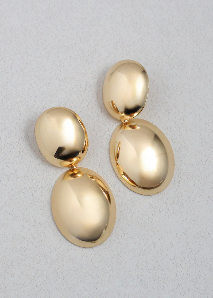 Oval Drop Earrings Gold JEWELRY - Shop Miss A