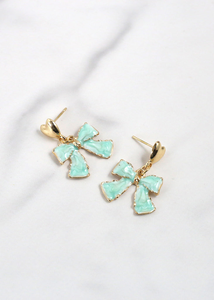 Marble Bow Earrings JEWELRY - Shop Miss A