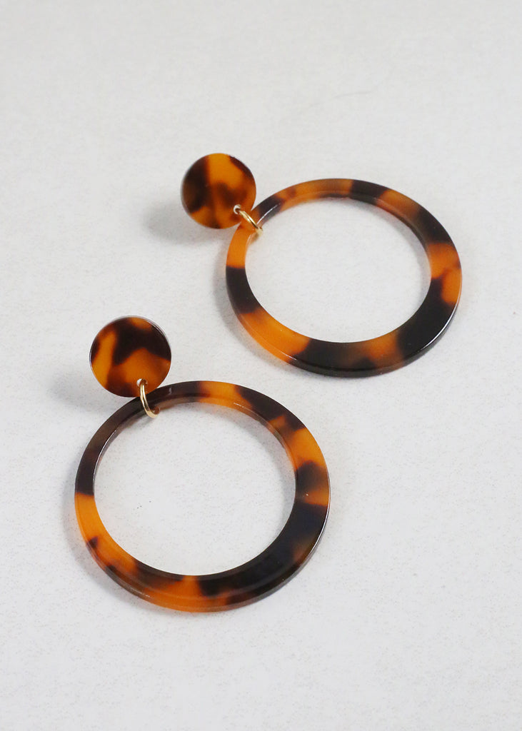 Trendy Marbled Resin Hoop Earrings Amber JEWELRY - Shop Miss A