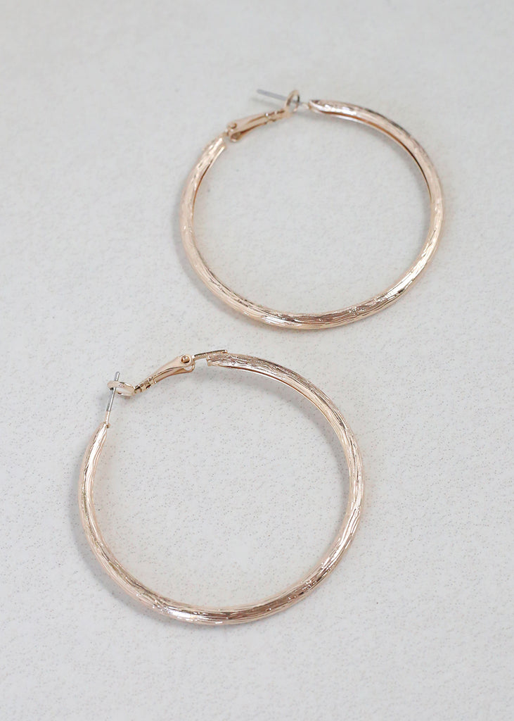 Textured Gold Hoop Earrings Style #1 JEWELRY - Shop Miss A