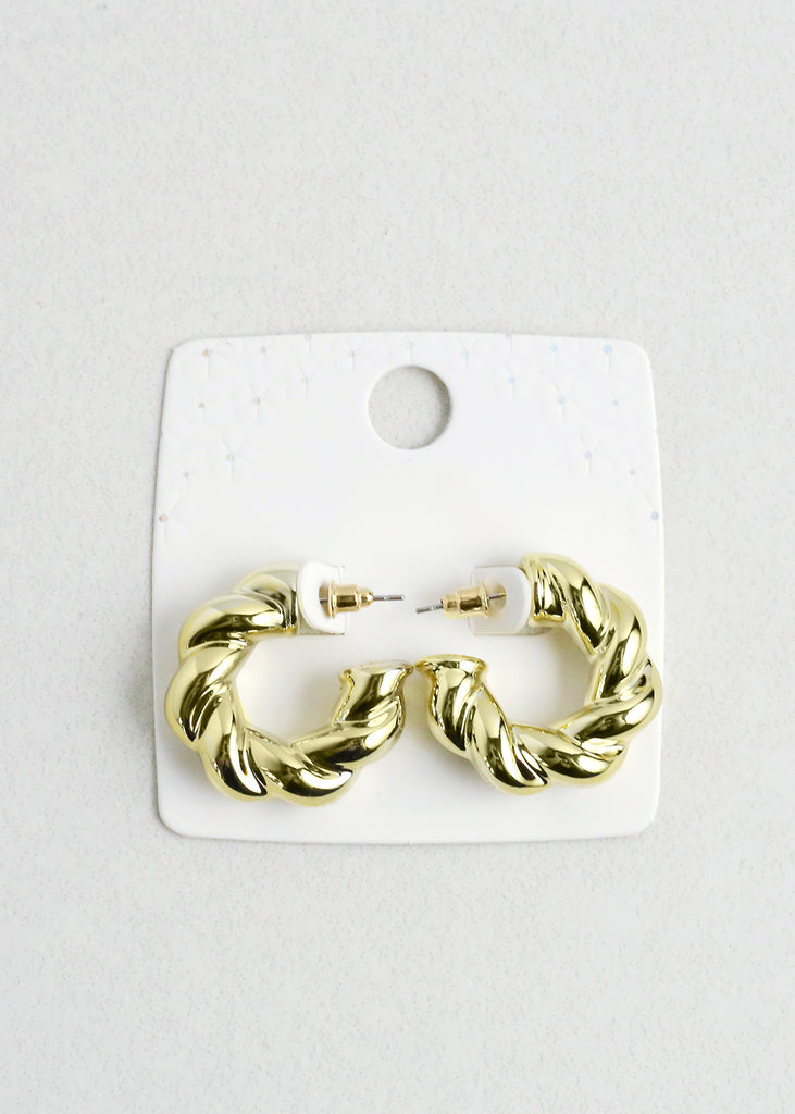 Bold Twisted Hoop Earrings Gold JEWELRY - Shop Miss A