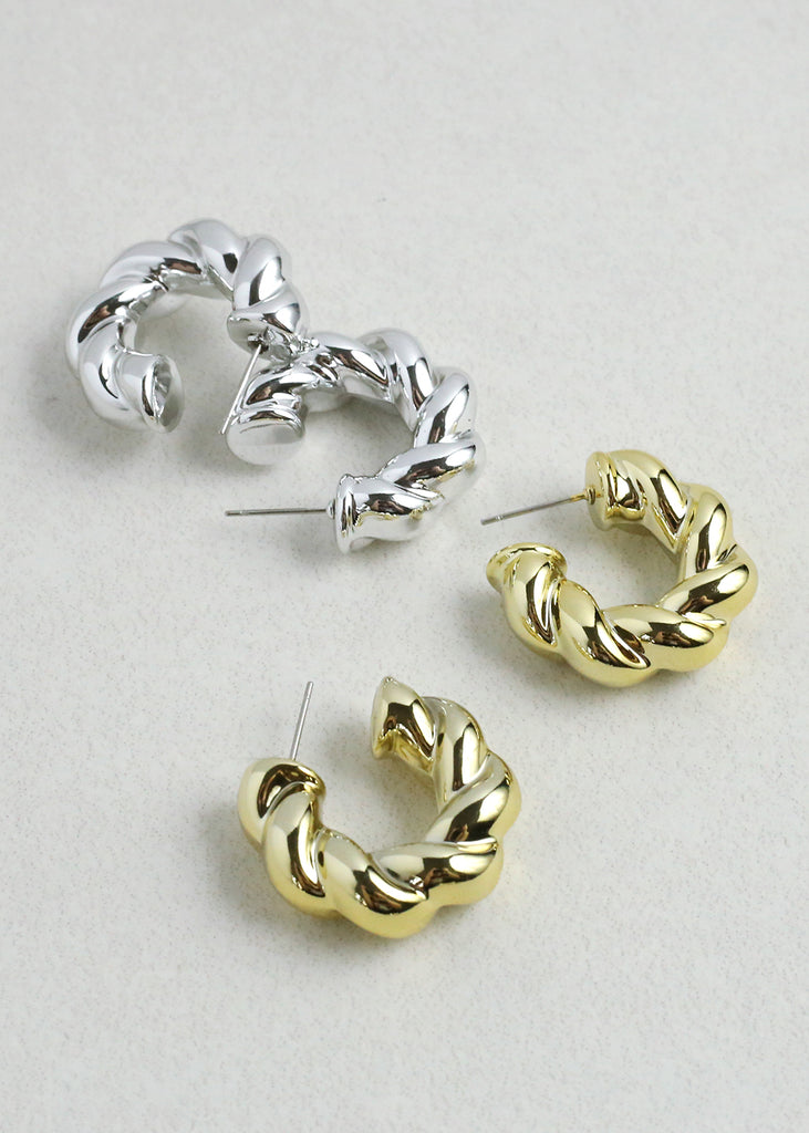 Bold Twisted Hoop Earrings JEWELRY - Shop Miss A