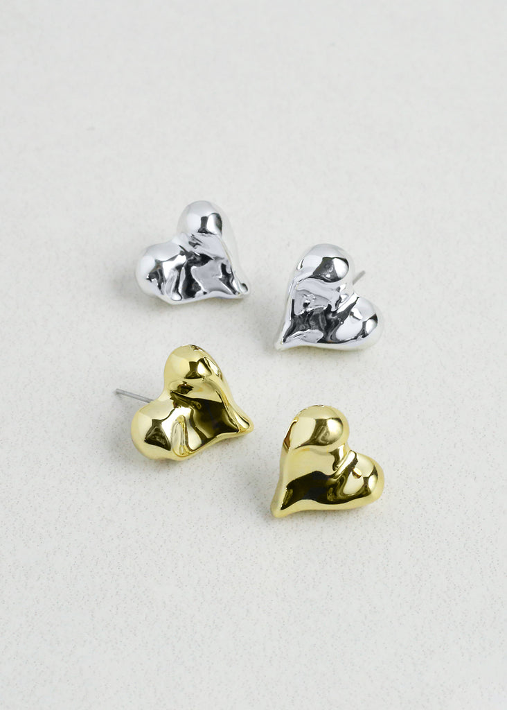 Chunky Heart Stud Earrings JEWELRY - Shop Miss A