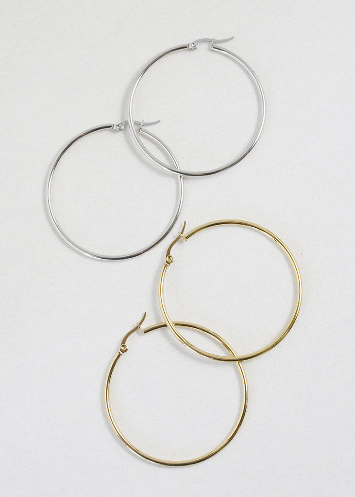 50mm Stainless Steel Hoop Earring JEWELRY - Shop Miss A