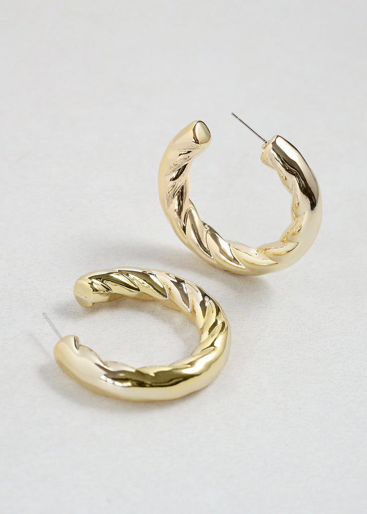 Twisted Hoop Earrings Gold JEWELRY - Shop Miss A